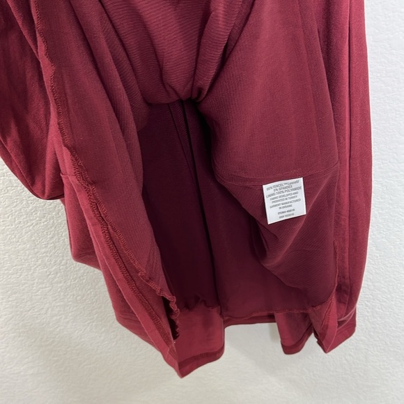 Garnet Hill Poet Pocket Dress‎ size XS Burgundy Wine color - Picture 8 of 11